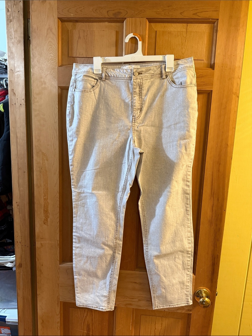 Denim Beige Wash High-Rise Skinny Jeans